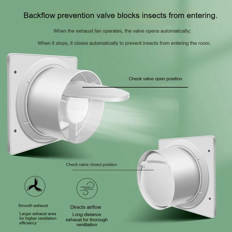 Ventilateur d'extraction axial silencieux 220V, ventilateur de conduit domestique pour salle de bain et cuisine, élimination des odeurs et de l'humidité C10 avec câble d'alimentation