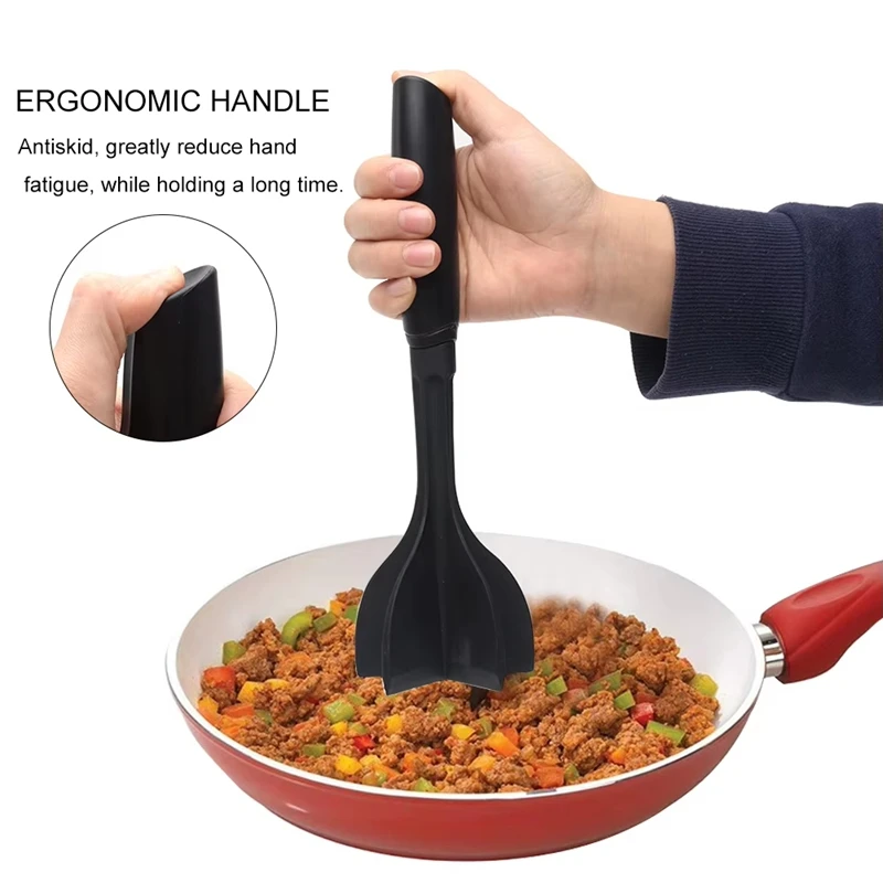 Hachoir à viande AT19-2Pcs Mélange antiadhésif Presse polyvalent Ustensile de cuisine Outil Chaleur Bœuf citrouille