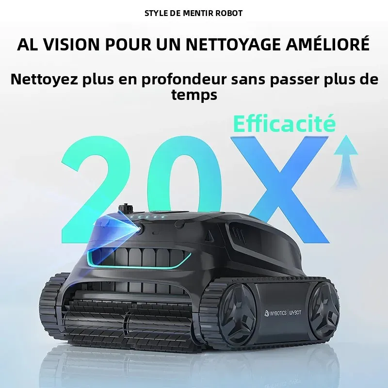 Robot nettoyeur de piscine solaire WYBOT S2 Solar Vision avec recharge automatique, double filtration, temps de fonctionnement de 2,5 heures, max 300 ㎡