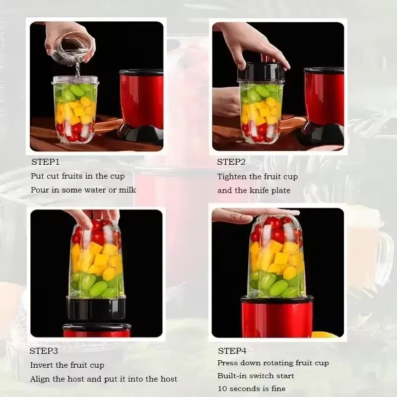 Mixeur de cuisine portable et stationnaire pour smoothies