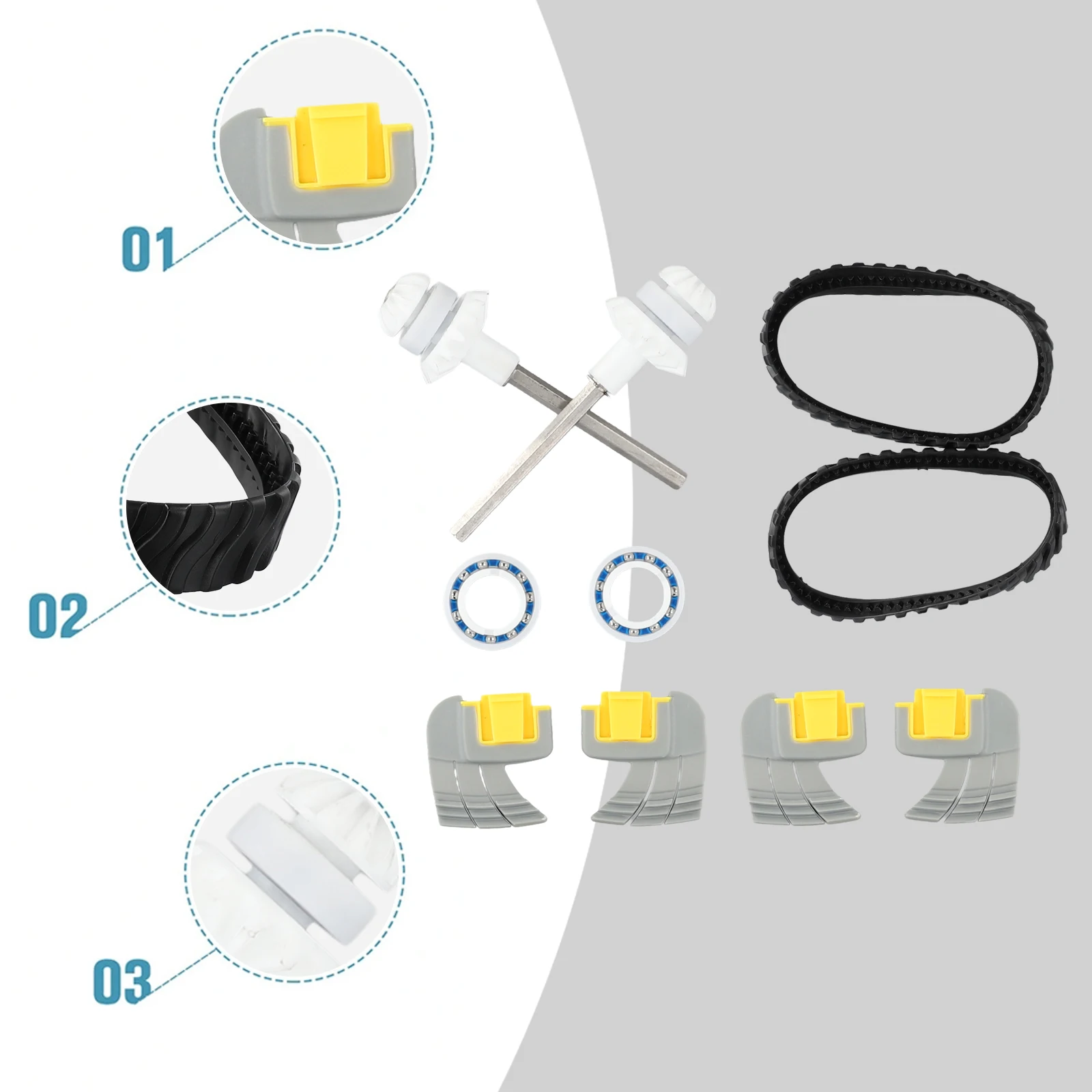 Pièces de rechange pour nettoyeur de piscine, pneus, brosses, pour Robot de piscine Zodiac MX8, ensemble de pièces de rechange, 10 pièces, R0526100