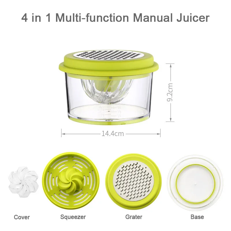 Presse-fruits manuel multifonctionnel avec tasse à mesurer intégrée