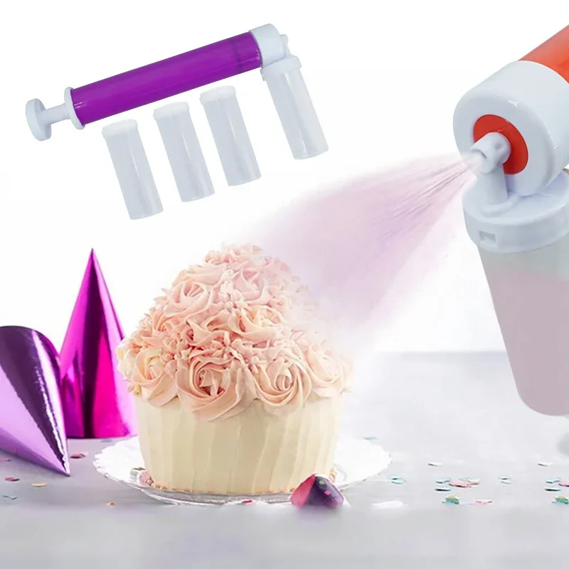 4 couleurs manuel pâtisserie aérographe pistolet gâteau pulvérisateur