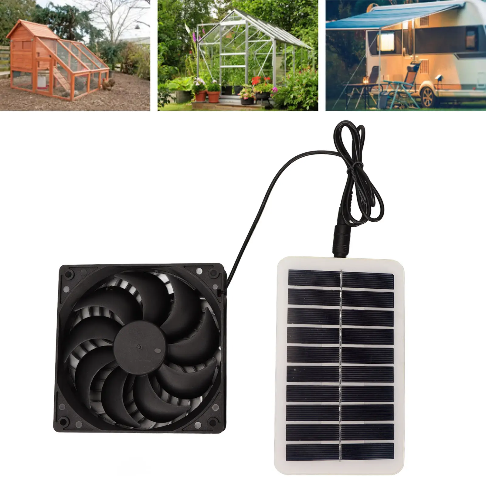 Ventilateur d'extraction de panneau d'énergie solaire 3W, économie d'énergie, élimination des odeurs, extracteur d'air Portable à énergie solaire pour maisons d'animaux domestiques, camping-car