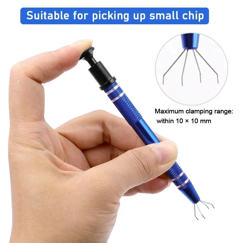 Extracteur de puces IC à 4 griffes, outil de démontage de pièces de précision, extracteur de ramassage pour outil de réparation d'écrous de composants électroniques