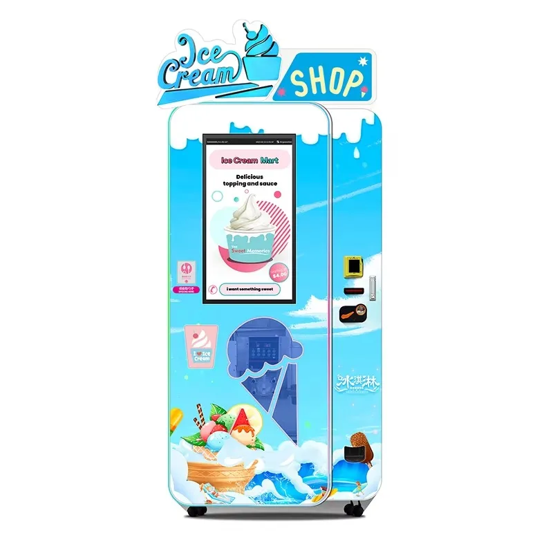 Meilleur distributeur automatique fournisseur libre Service crème glacée molle Smoothie Robot entièrement