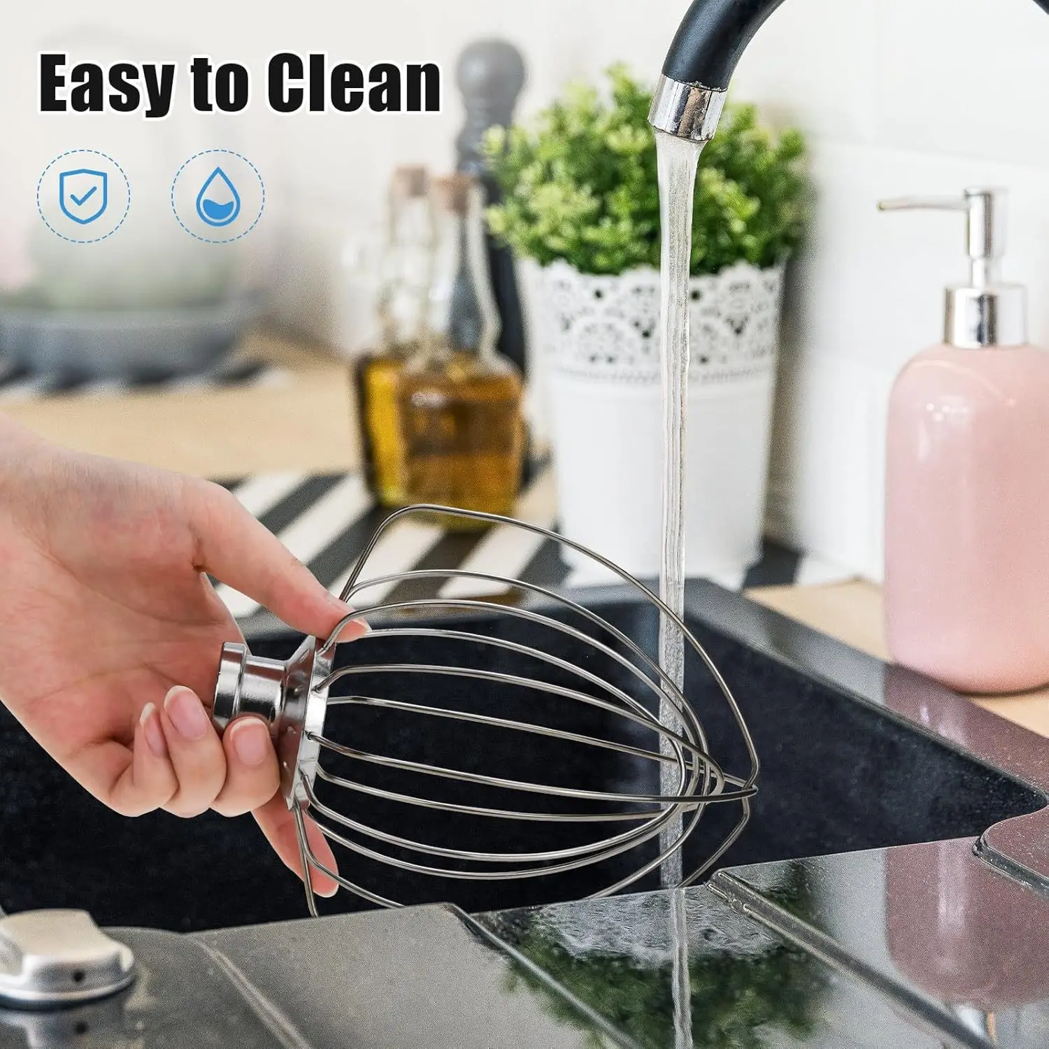 K45WW fouet lavable au lave-vaisselle pour KitchenAid 4.5 litres et 5 QT mélangeur sur socle à tête inclinable 6 fils