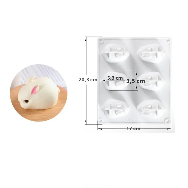 Moules à gâteaux lapin 3D en Silicone