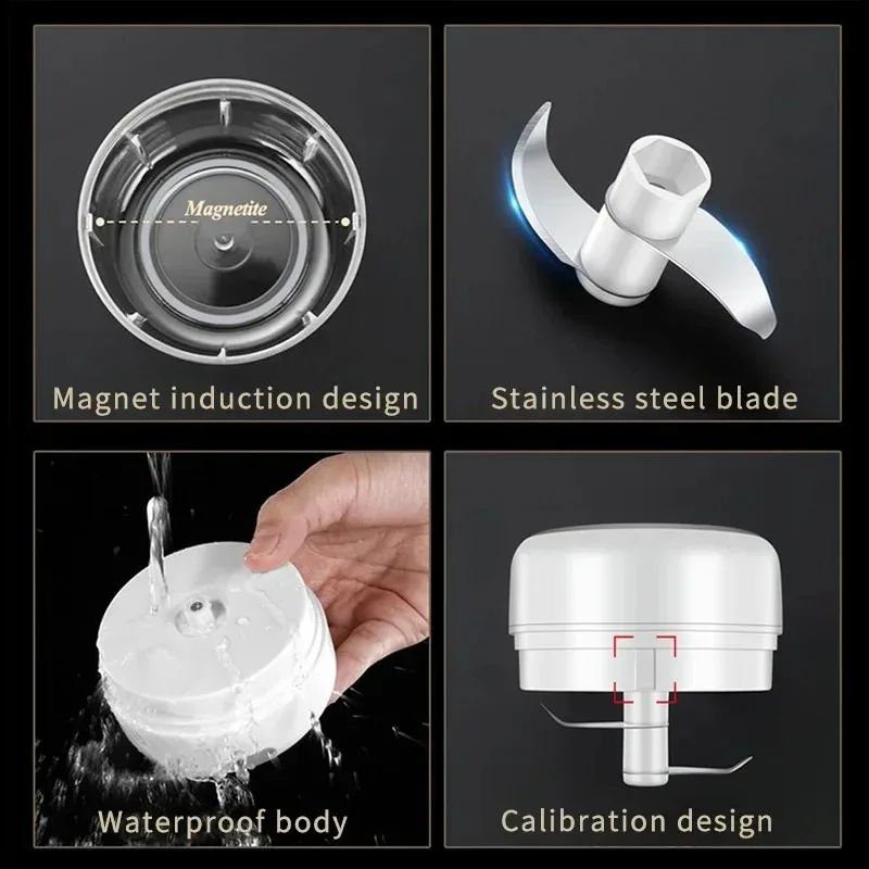Mini hachoir électrique sans fil pour ail 100ml/250ml