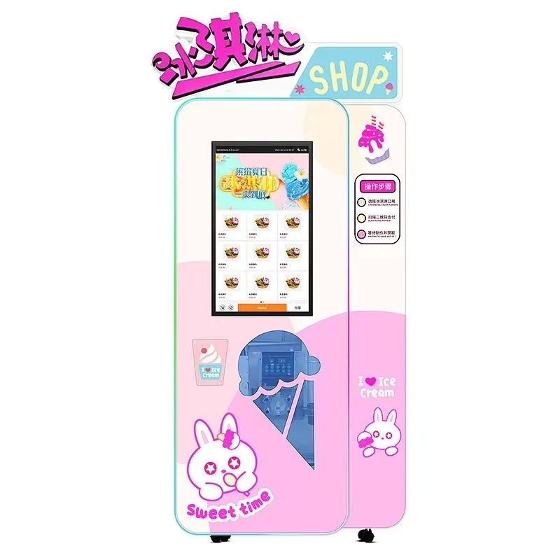 Meilleur distributeur automatique fournisseur libre Service crème glacée molle Smoothie Robot entièrement