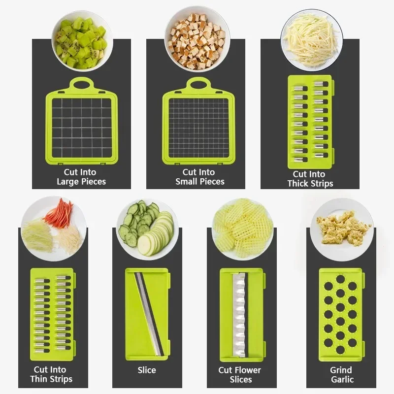 Hachoir à légumes multifonctionnel 14/16 en 1