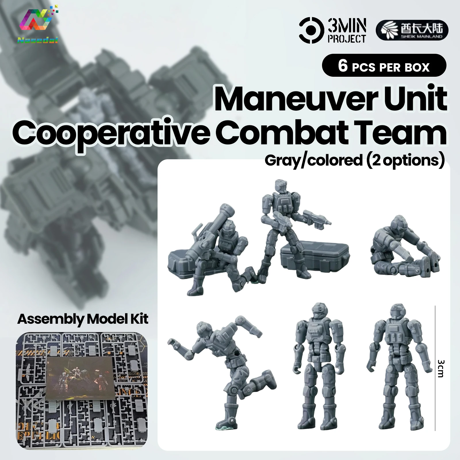 Sheik Mainland 3MIN A PROJECT 1/60 Équipe de combat coopérative 6 pièces Kit de modèle de robot à assembler rapidement DIY Cadeau pour collectionneur pour adultes