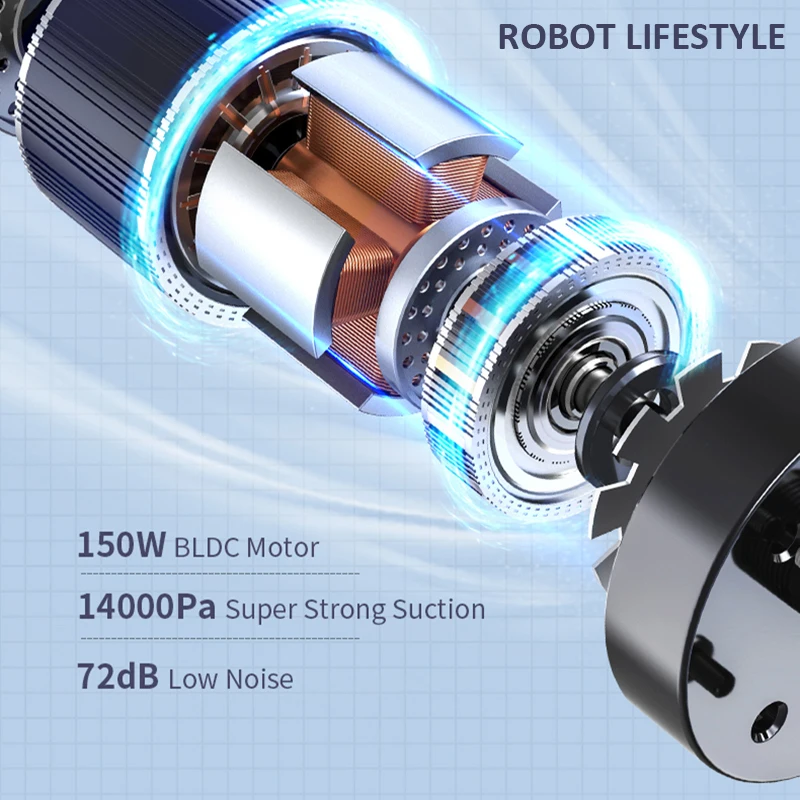 Aspirateur vapeur sans fil haut de gamme 2026 RL9Max, aspiration puissante 14000Pa, moteur sans balais, faible bruit, autonomie 40 min