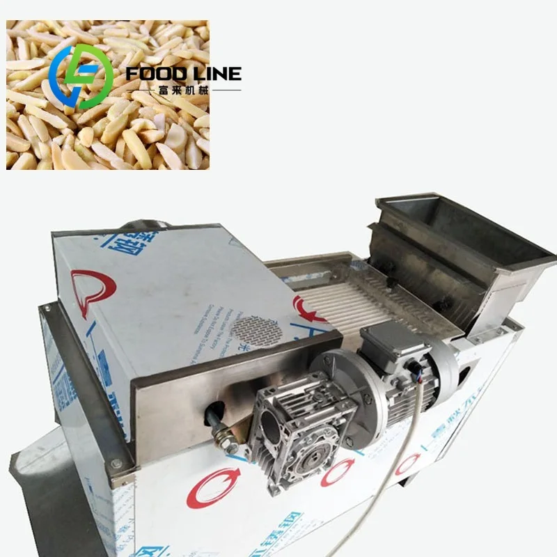 Machine automatique de découpe de tranches de particules d'amande