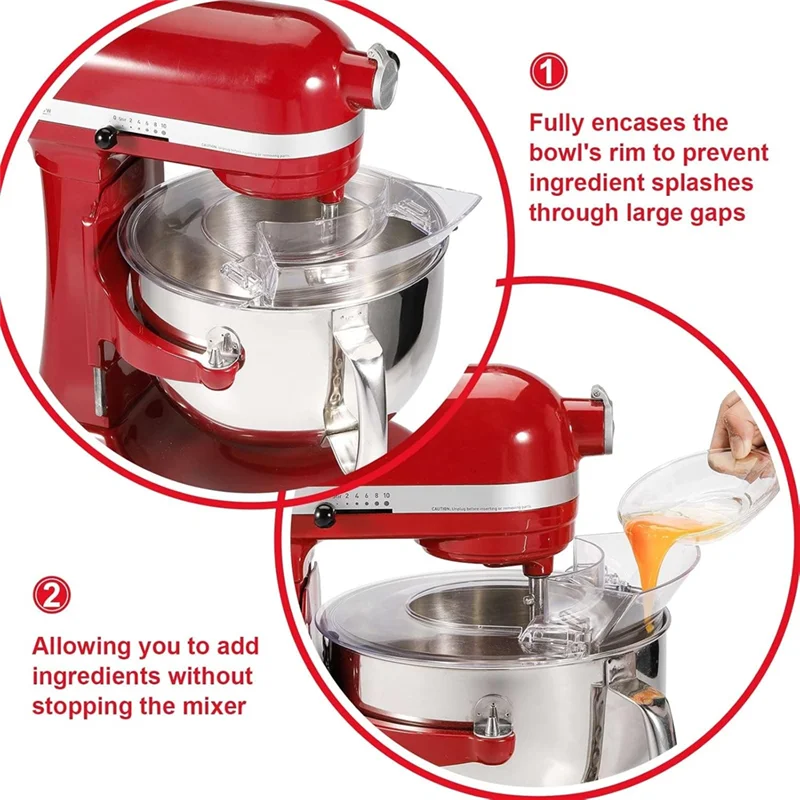 1 bouclier anti-éclaboussures pour batteurs sur socle KitchenAid 5.5 7QT à tête inclinable