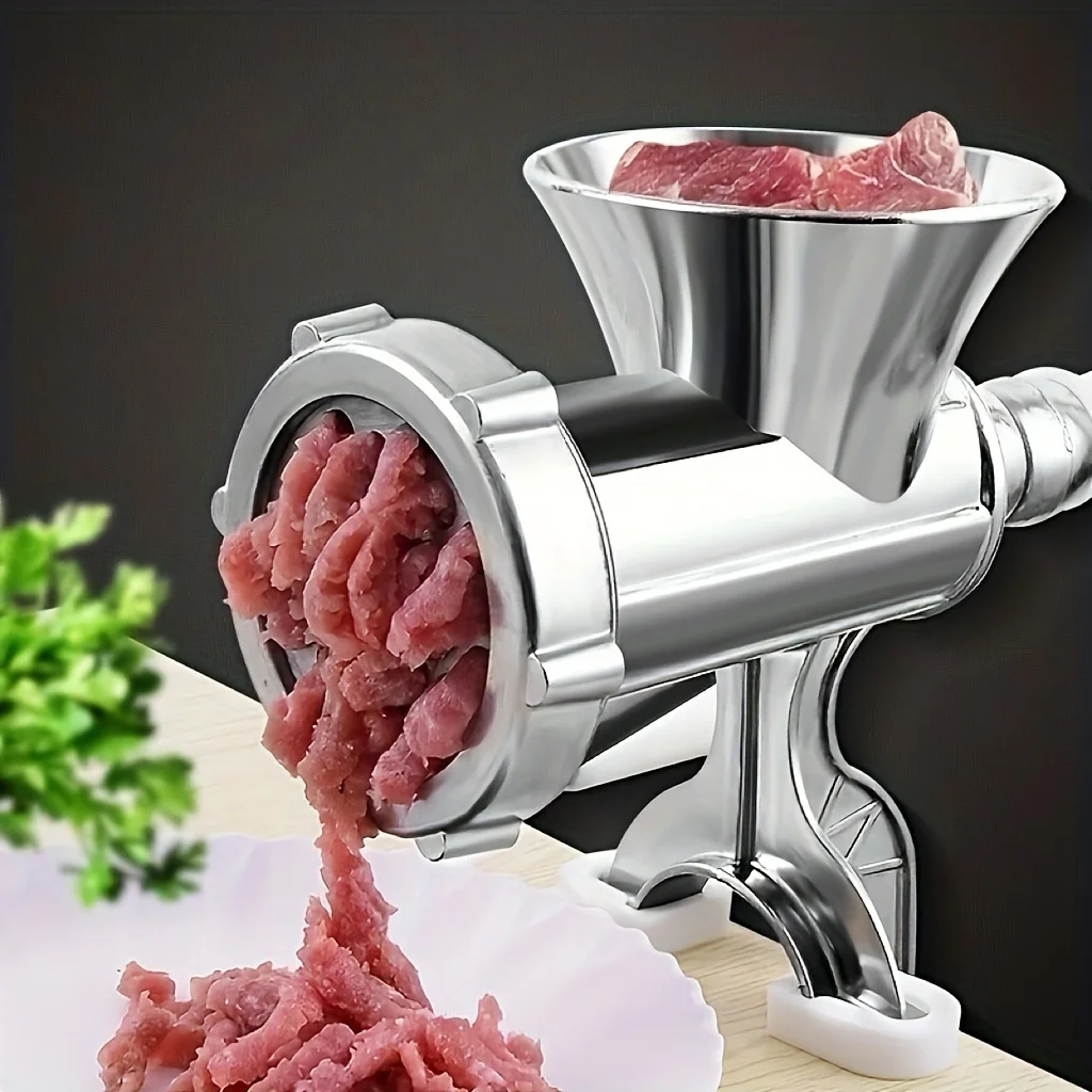 Hachoir à viande manuel avec pince de table – Robot culinaire robuste à manivelle en acier inoxydable