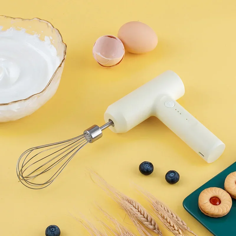 Batteur à oeufs électrique fouet alimentaire portable Rechargeable 3 vitesses