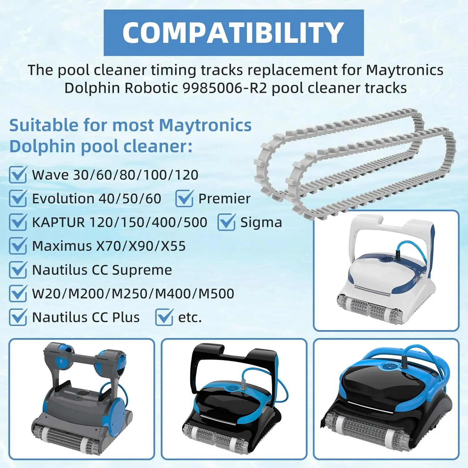 Nettoyeurs robotiques automatiques de piscine, 2 pièces, pièces de rechange pour les modèles Dolphin Maytronics de 2006 à aujourd'hui