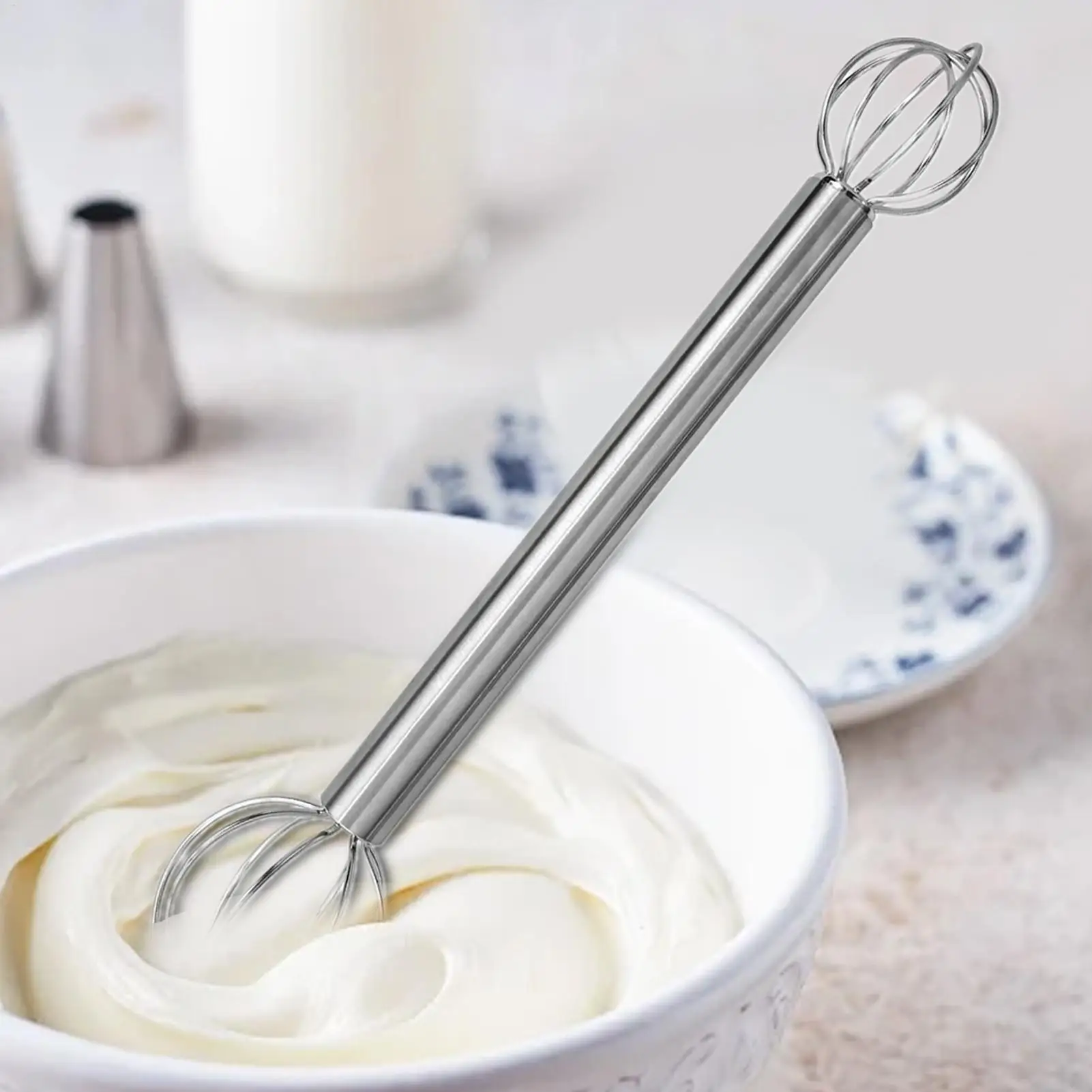 Fouet à crème manuel en acier