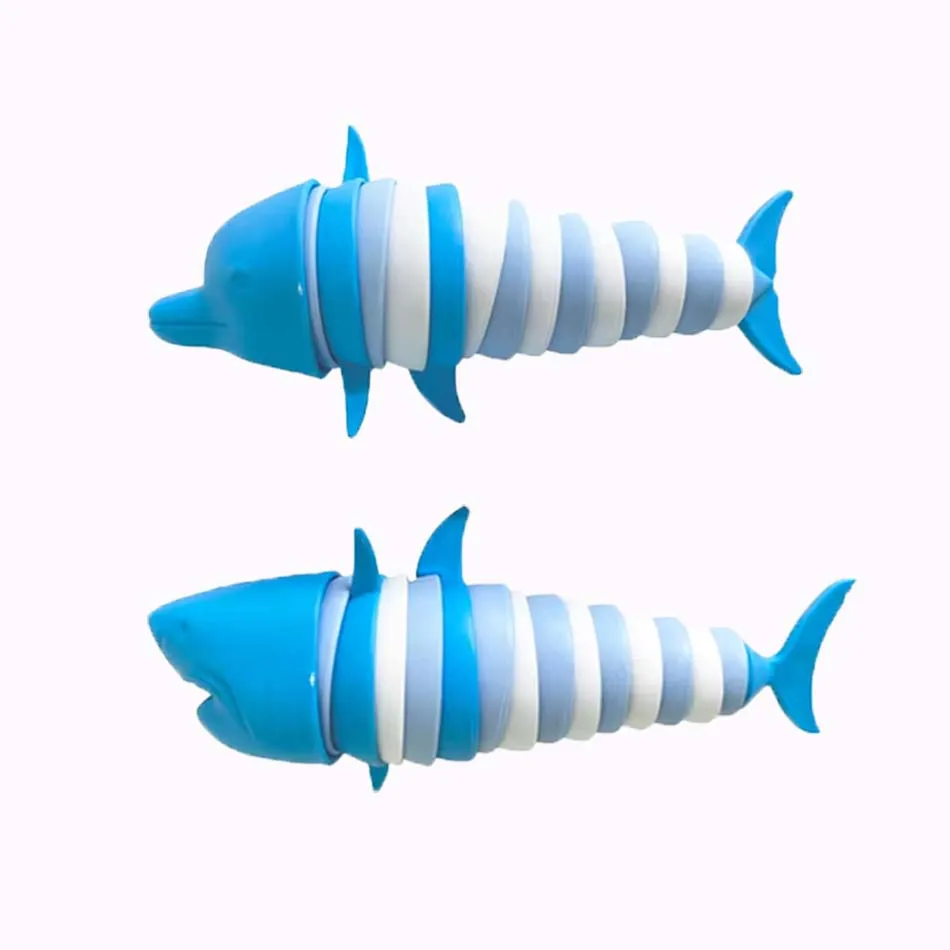 Nouveau Jouet Sensoriel Articulé 3D Requin Dauphin Bleu 2026 pour Enfants – Amusant, Décompression Créative, Soulagement du Stress