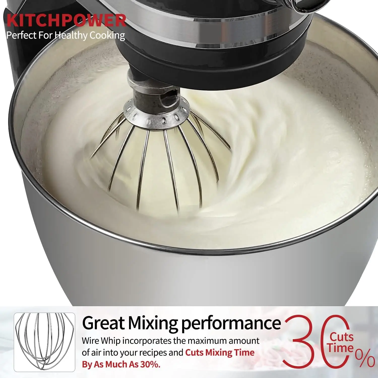 Accessoires fouet à 6 fils compatibles avec le batteur KitchenAid 5Plus-6Quart