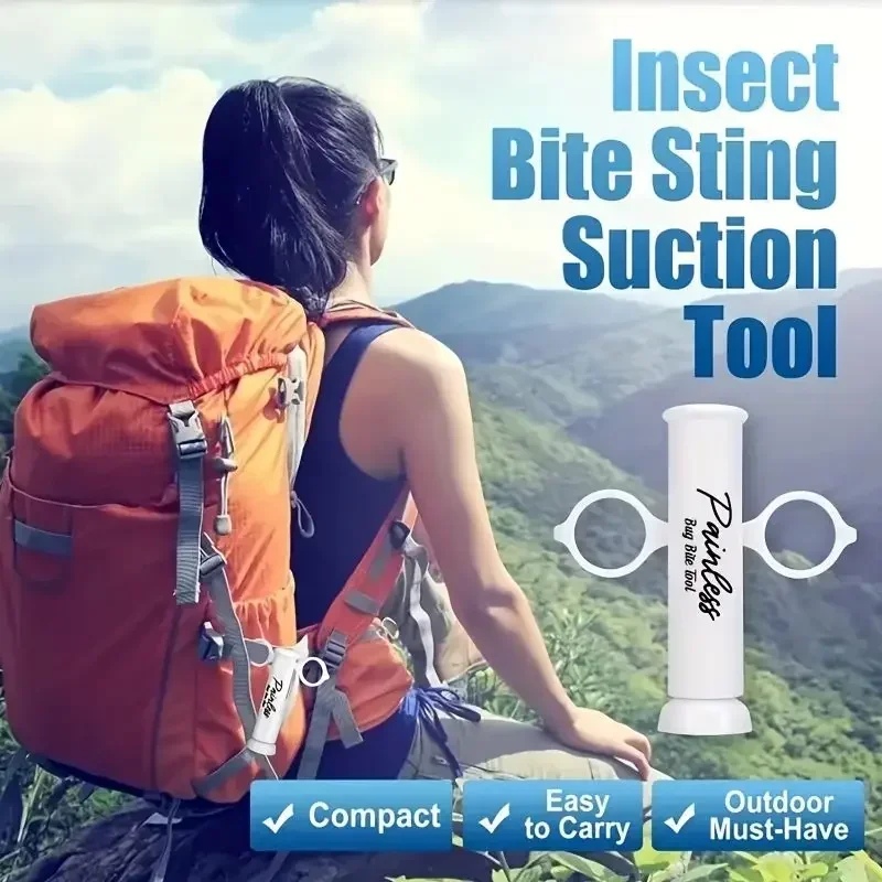 Extracteur de poison sous vide avec poignées d'urgence, outil d'aspiration, ventouse de punaise de lit de guêpe, extracteur de venin d'extérieur, kit de premiers soins, outil de sécurité, bœuf