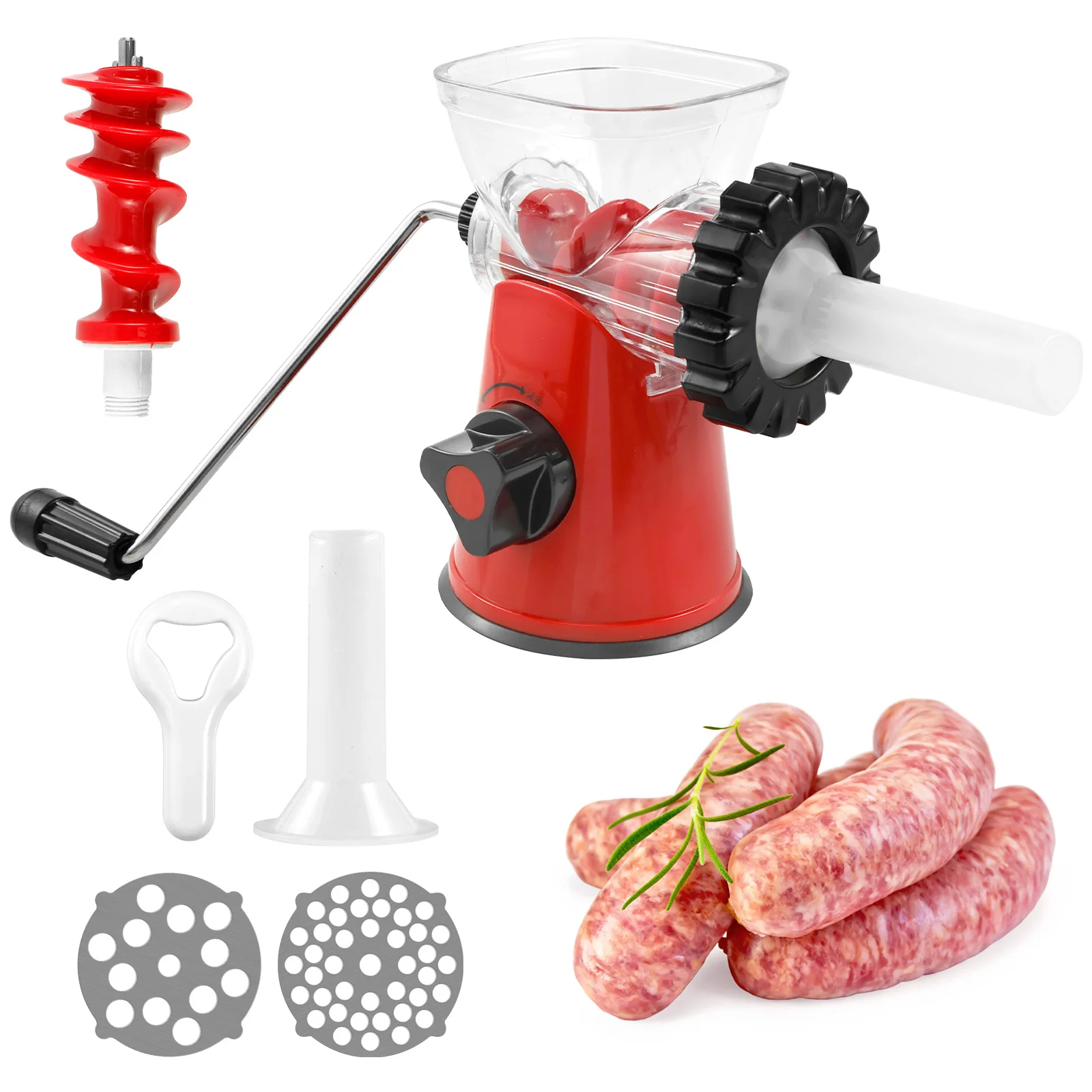 Hachoir à viande manuel pour farcir la viande, machine à viande, farce à saucisses, hachoir à épices, gadget de cuisine pour enfants, vidéo, 1995