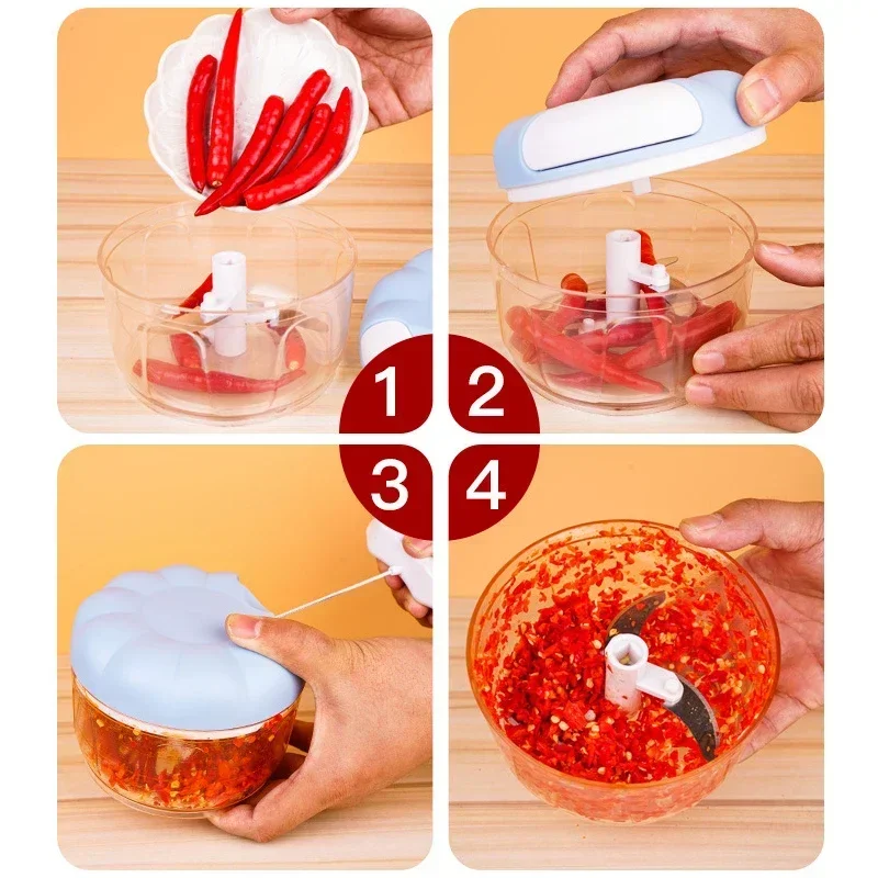 Mini hachoir à ail et oignon manuel multifonctionnel pour cuisine