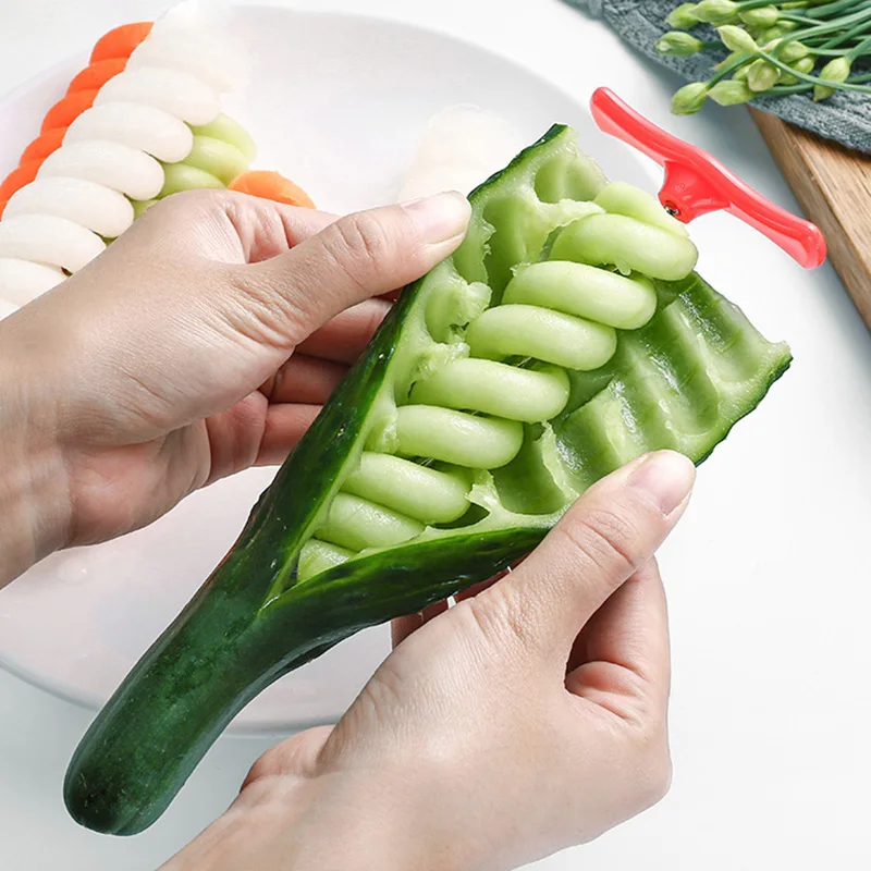Légumes spirale couteau pomme de terre carotte concombre salade hachoir vis trancheuse coupe spiralizer cuisine accessoires four