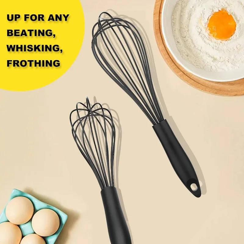Ensemble de fouets en silicone - Fouet de cuisine de 8 pouces et 10