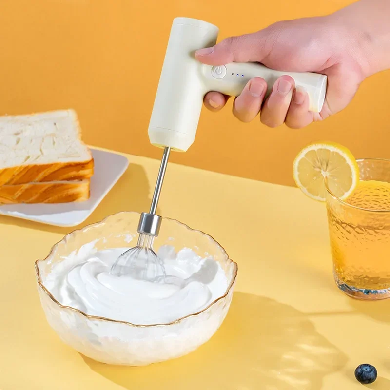 Batteur à oeufs électrique fouet alimentaire portable Rechargeable 3 vitesses