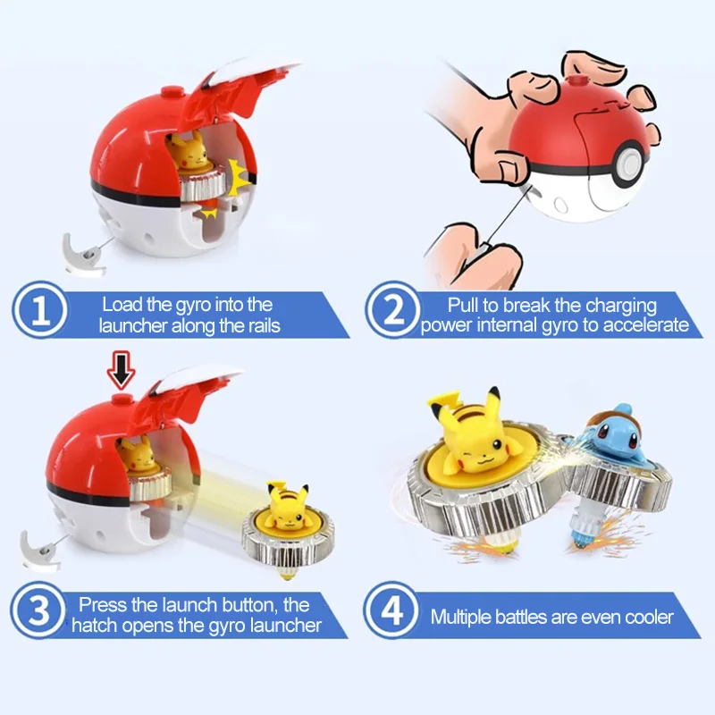 Pokemon toupie balle jouet figurine originale Pikachu Charmander écureuil Mew Eevee boîte gyroscope spin bataille jeu poke enfant