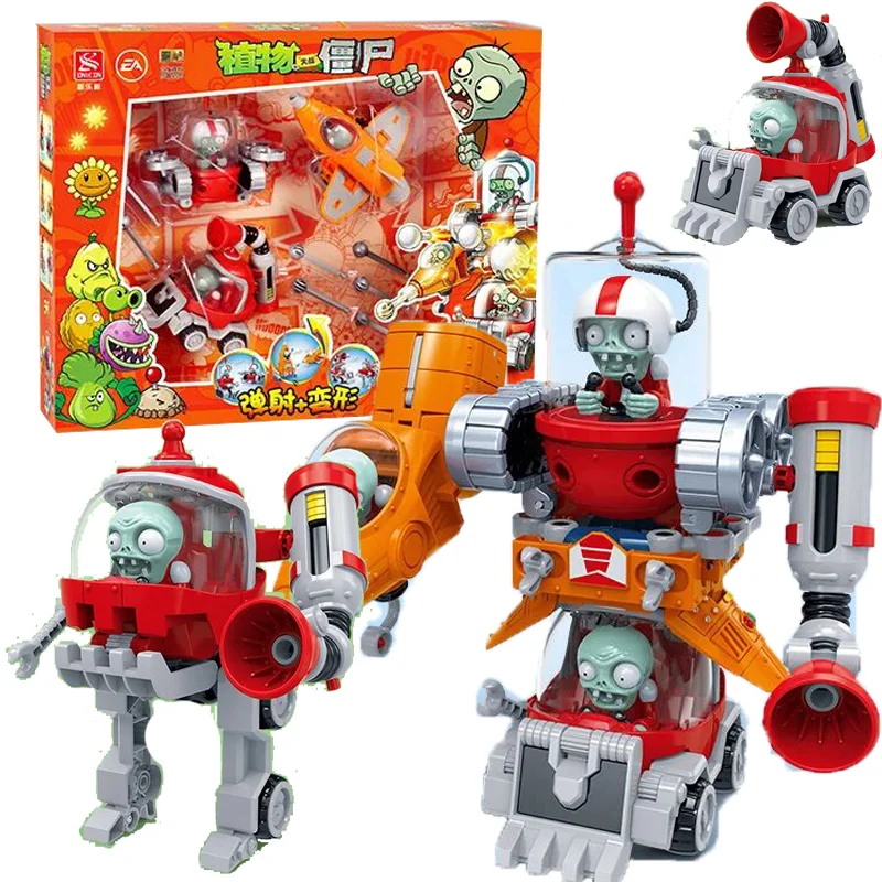 Figurines d'action robotiques transformables 3 en 1 Plants vs Zombies, jouets Mecha, barricade, bouclier électromagnétique, zombies, véhicule PVZ