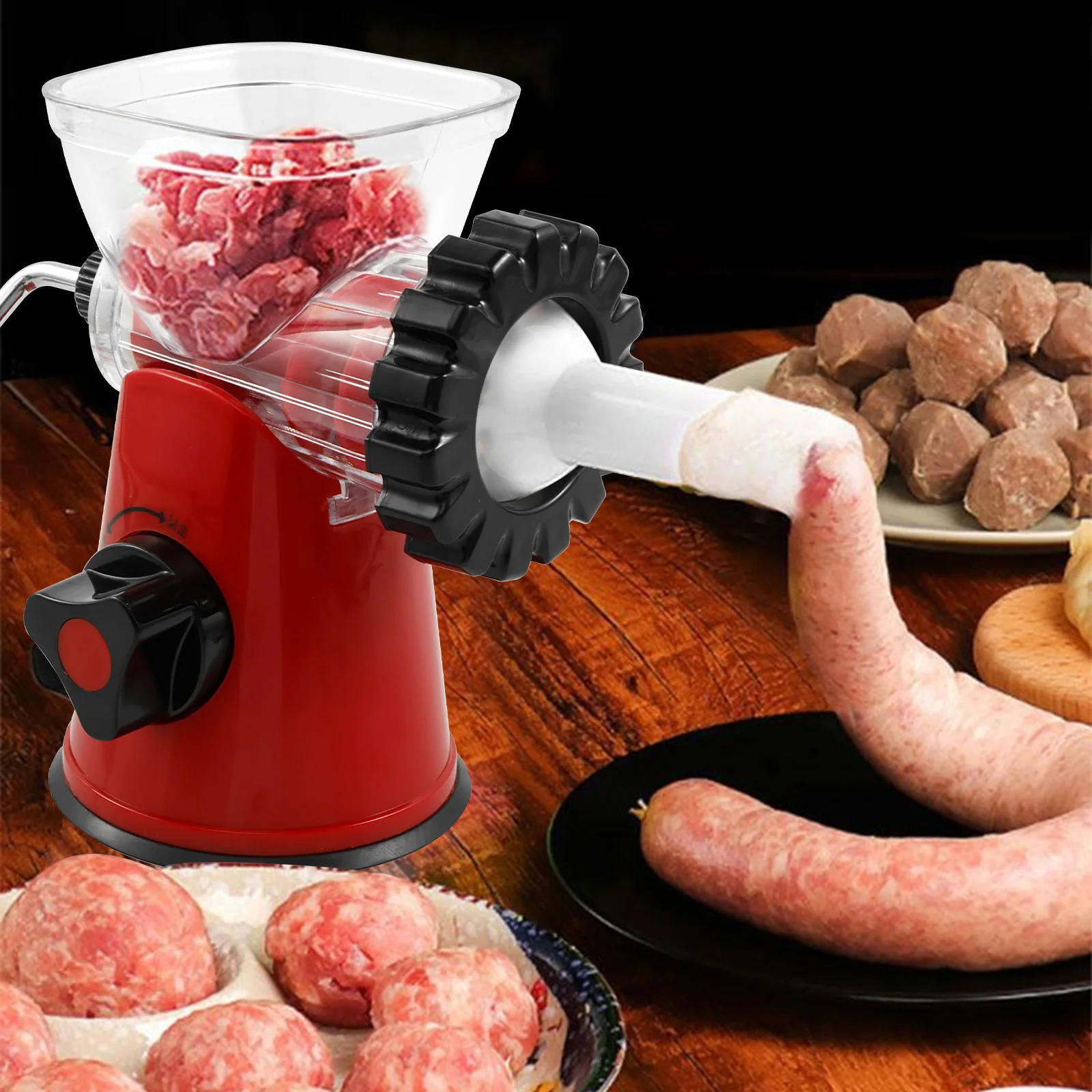 Hachoir à viande manuel pour farcir la viande, machine à viande, farce à saucisses, hachoir à épices, gadget de cuisine pour enfants, vidéo, 1995