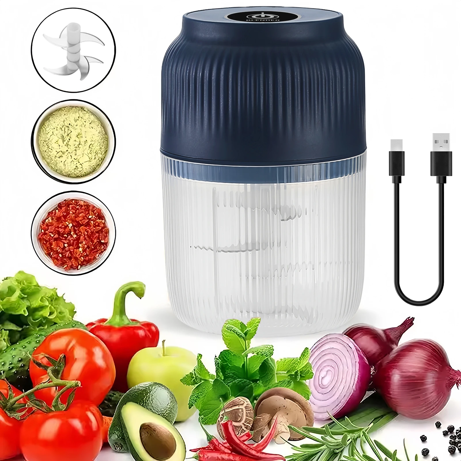 Mini hachoir électrique 320 ml USB pour ail