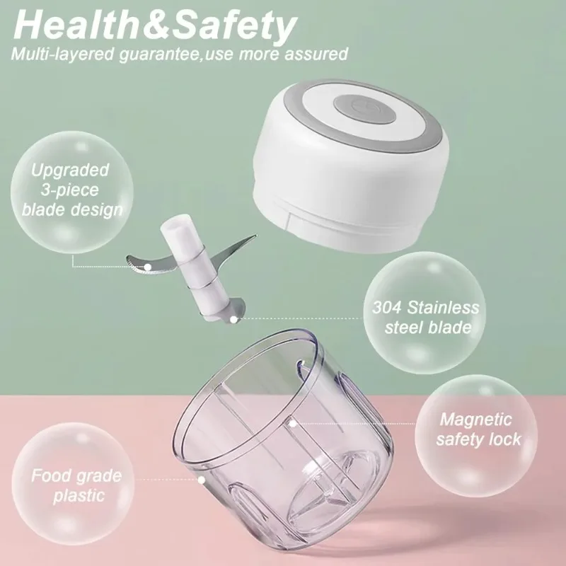 Mini hachoir électrique sans fil 250 ml