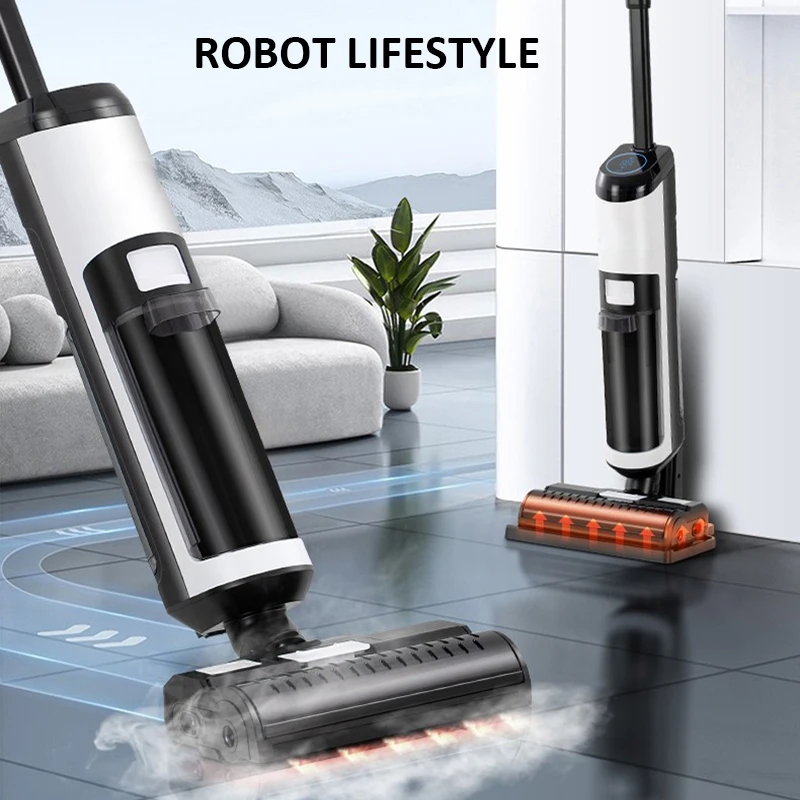 Aspirateur vapeur sans fil haut de gamme 2026 RL9Max, aspiration puissante 14000Pa, moteur sans balais, faible bruit, autonomie 40 min