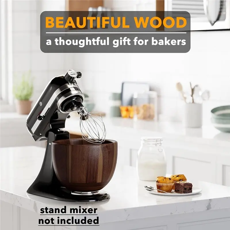 Support en bois d'acacia pour bols mélangeurs - Pour KitchenAid 4