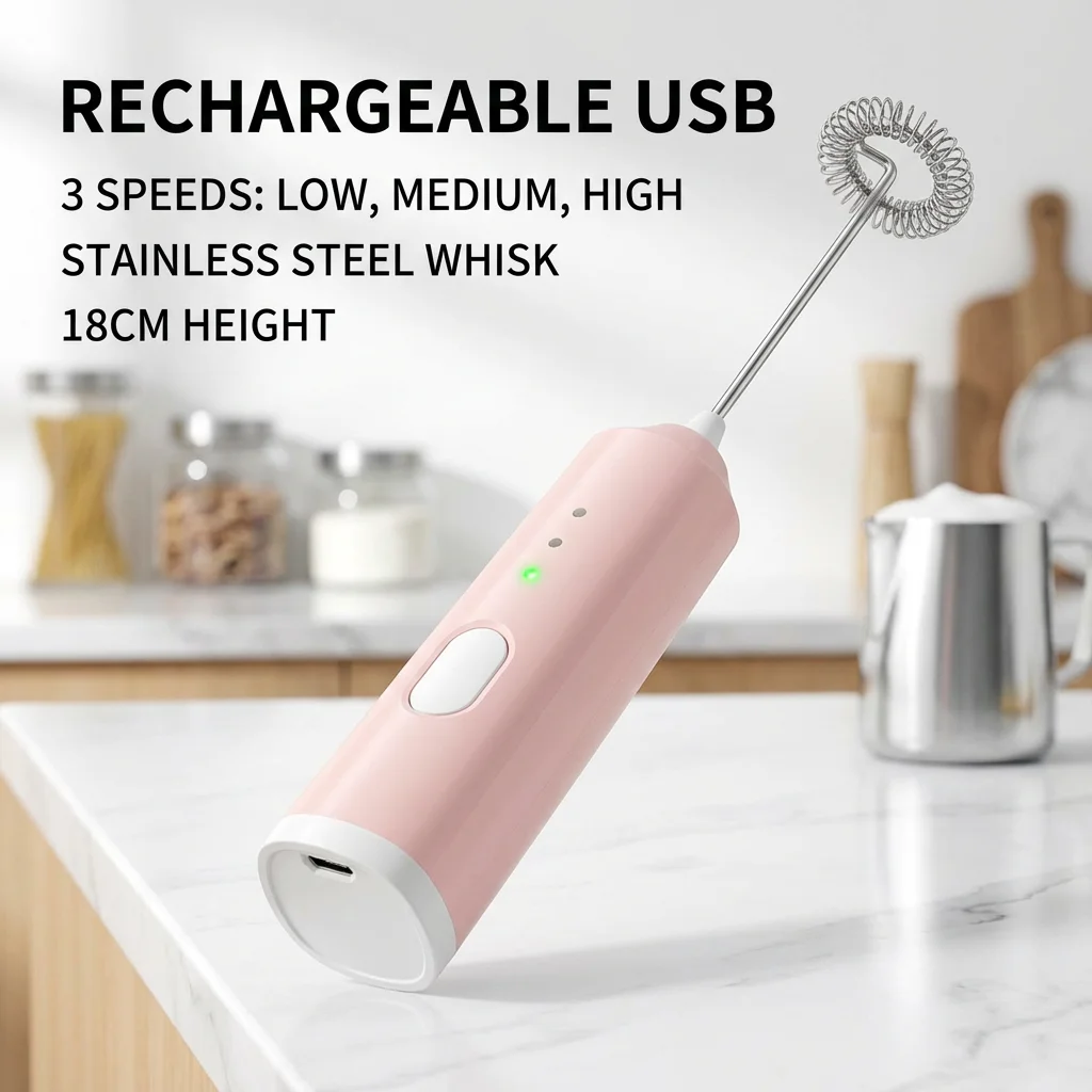 Batteur à œufs portatif Rechargeable par USB
