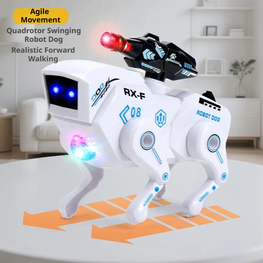 Jouet robot chien électrique pour enfants, animal de compagnie électronique bionique avec effets sonores et lumineux, chiot robot interactif éducatif