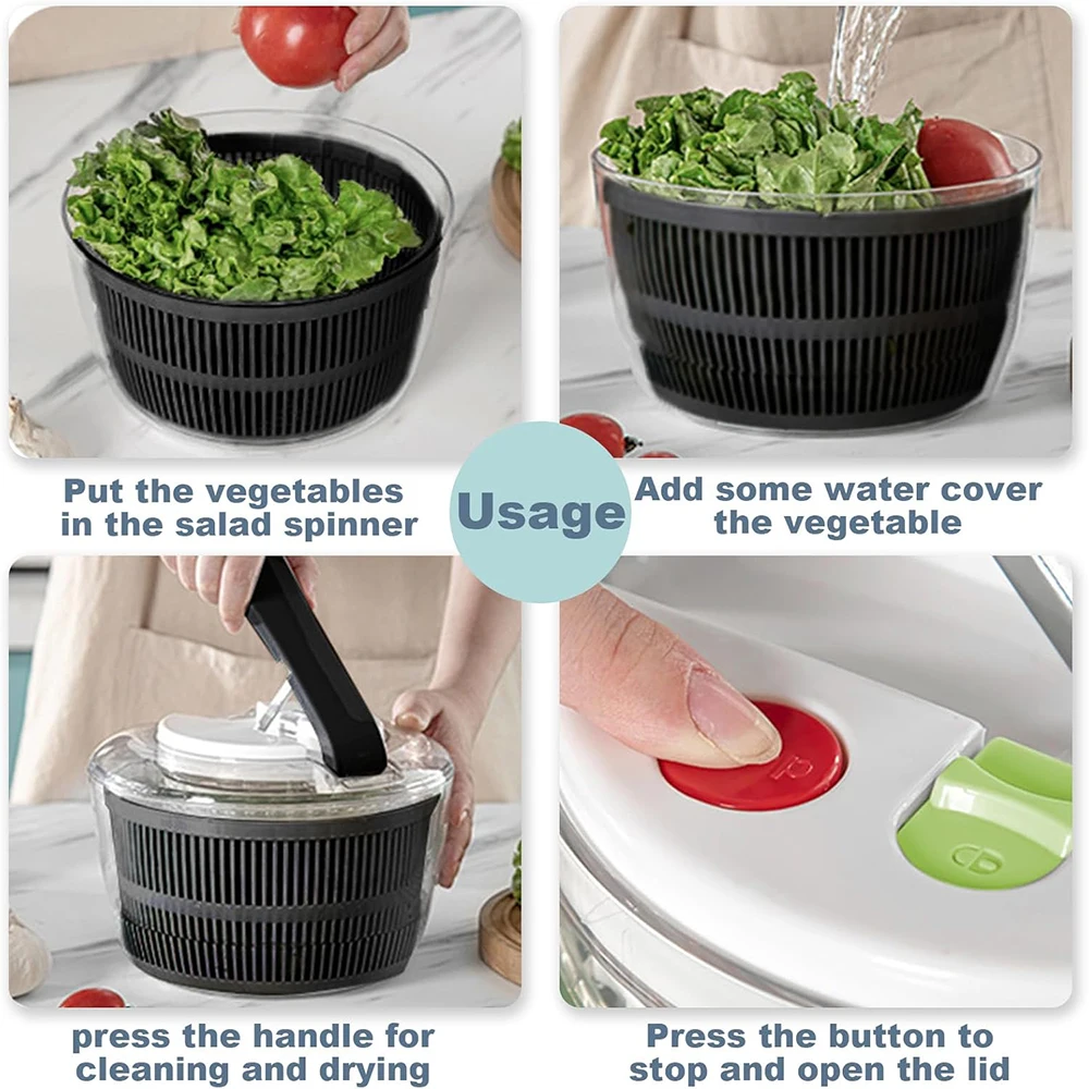 Grand essoreuse à salade de 3L avec couvercle