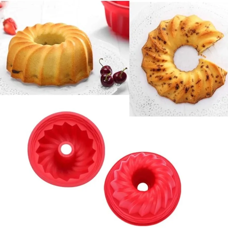 Moule à gâteau rond cannelé en Silicone 3D Kouglof
