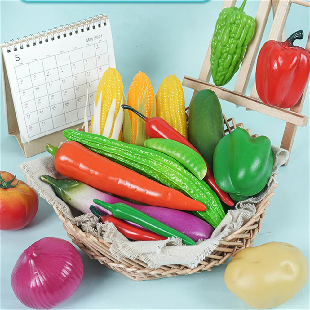 Simulation artificielle de légumes alimentaires, modèle de faux poivre, carotte, maïs, fruits, accessoires de photographie pour chambre, décoration murale suspendue pour la maison