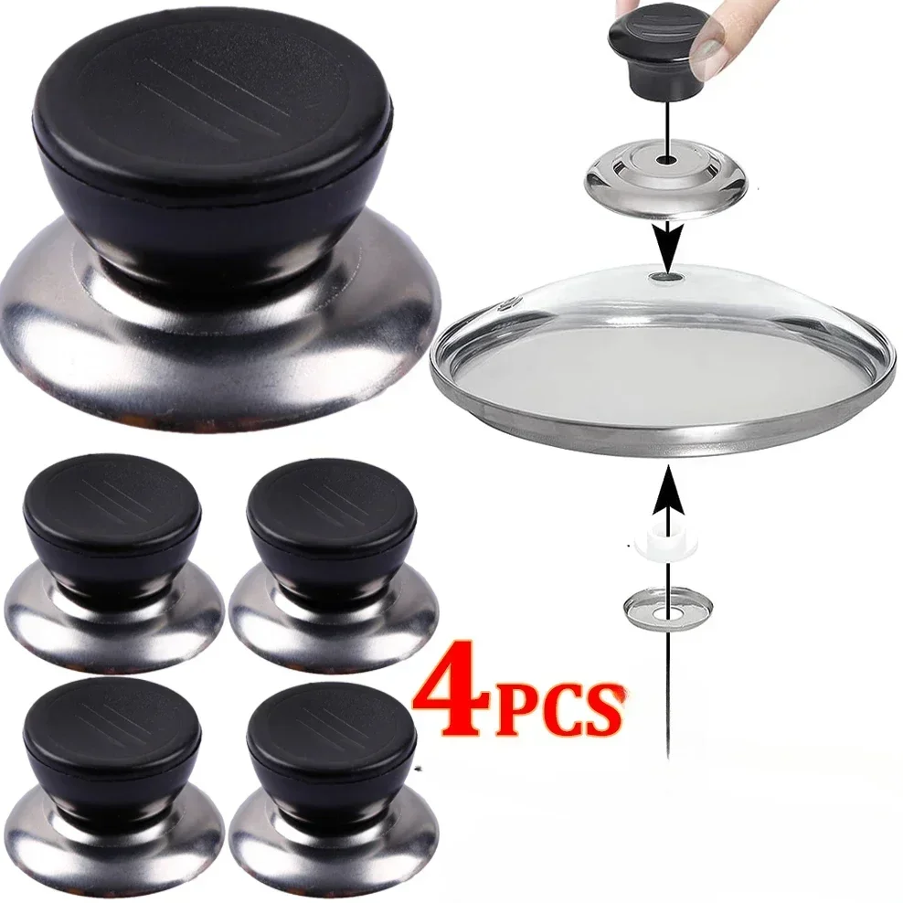 Poignée de cuisine, couvercle de bouton d'ustensiles de cuisine, couvercle inférieur en verre, 4 pièces pour autocuiseurs, couvercle de casserole universel, poignées interchangeables