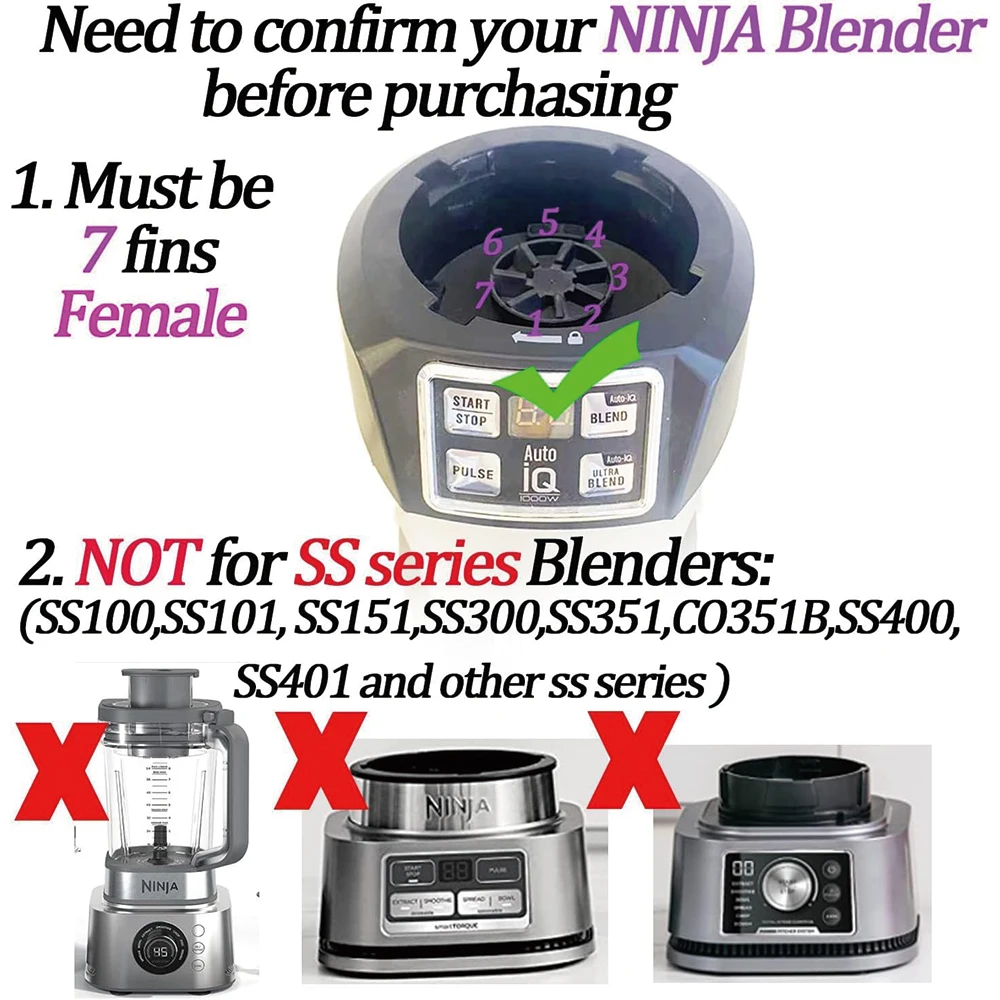 Pour Nutri Ninja Auto iQ BL480 BL481 BL482-30 BL487 mélangeur presse-agrumes 7 ailerons extracteur lame inférieure
