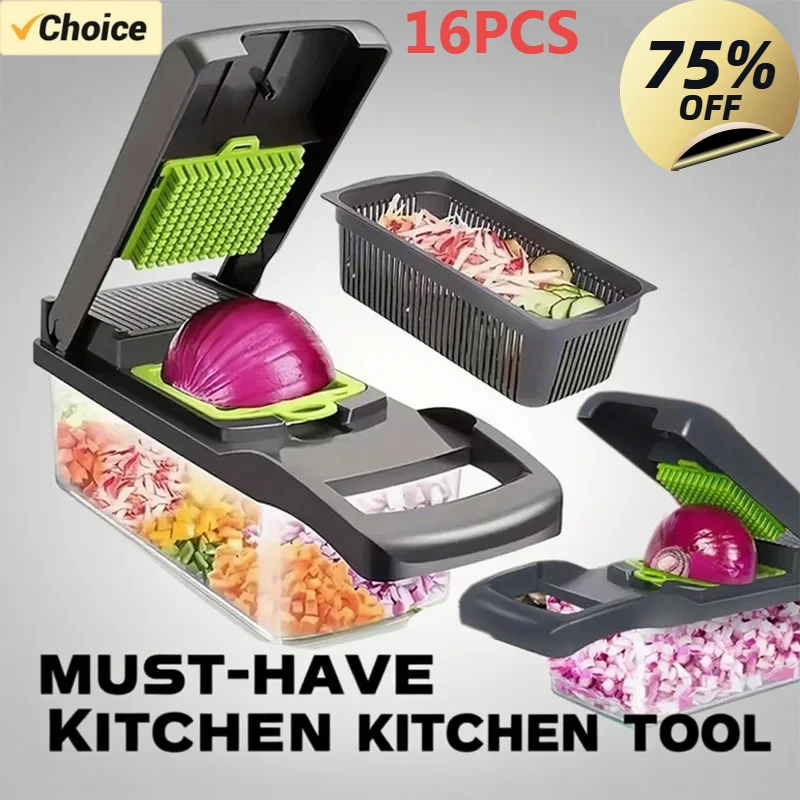 Ensemble de 16 pièces pour hacher les légumes