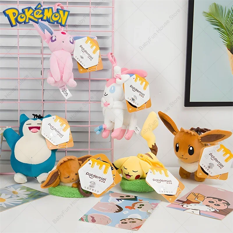 Porte-clés en peluche Pokemon original Mimikyu Gengar Snorlax Umbreon, poupées en peluche Kawaii Espeon Jigglypuff Sprigatito Quaxly, cadeau