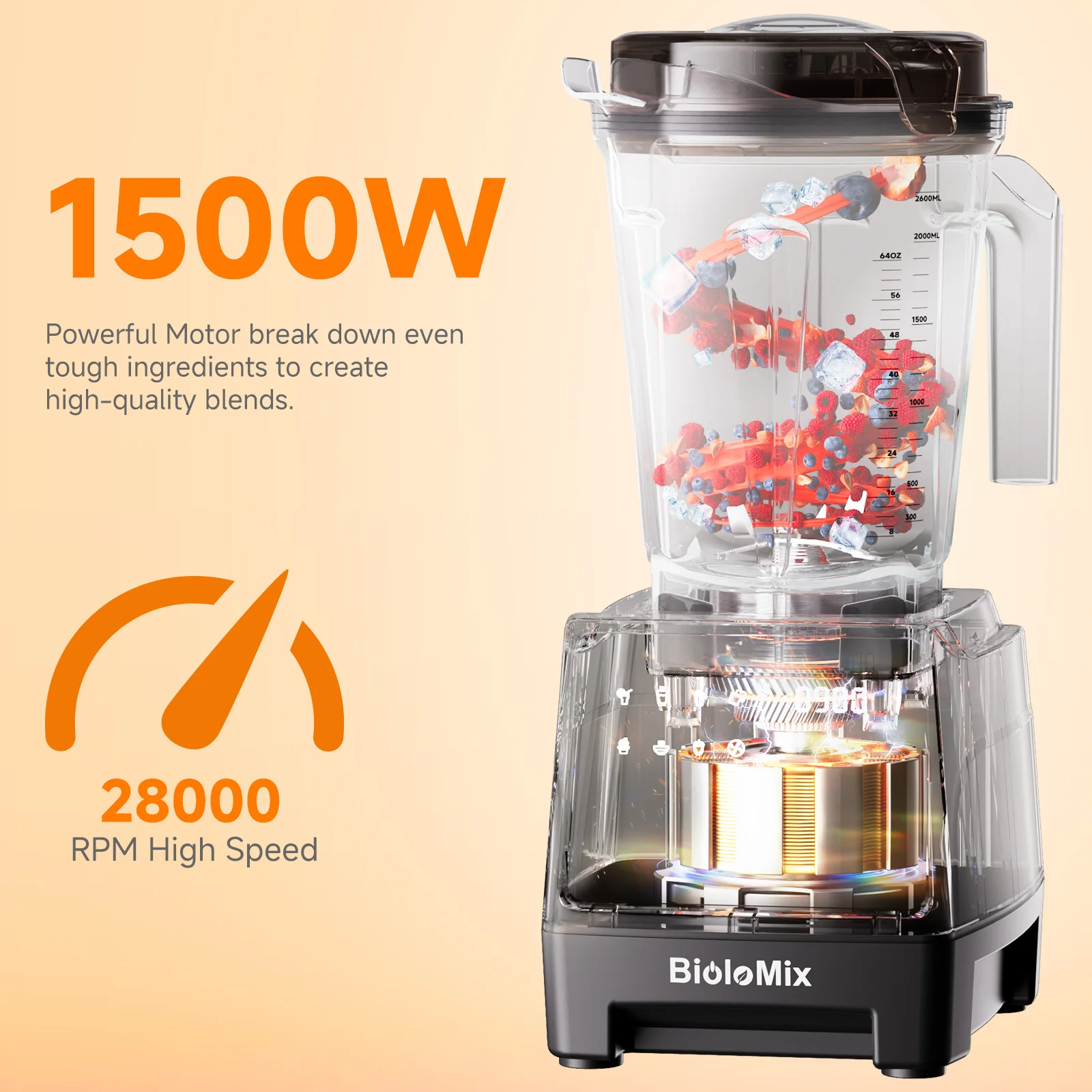 Mélangeur professionnel 1500 W avec pot sans BPA de 2