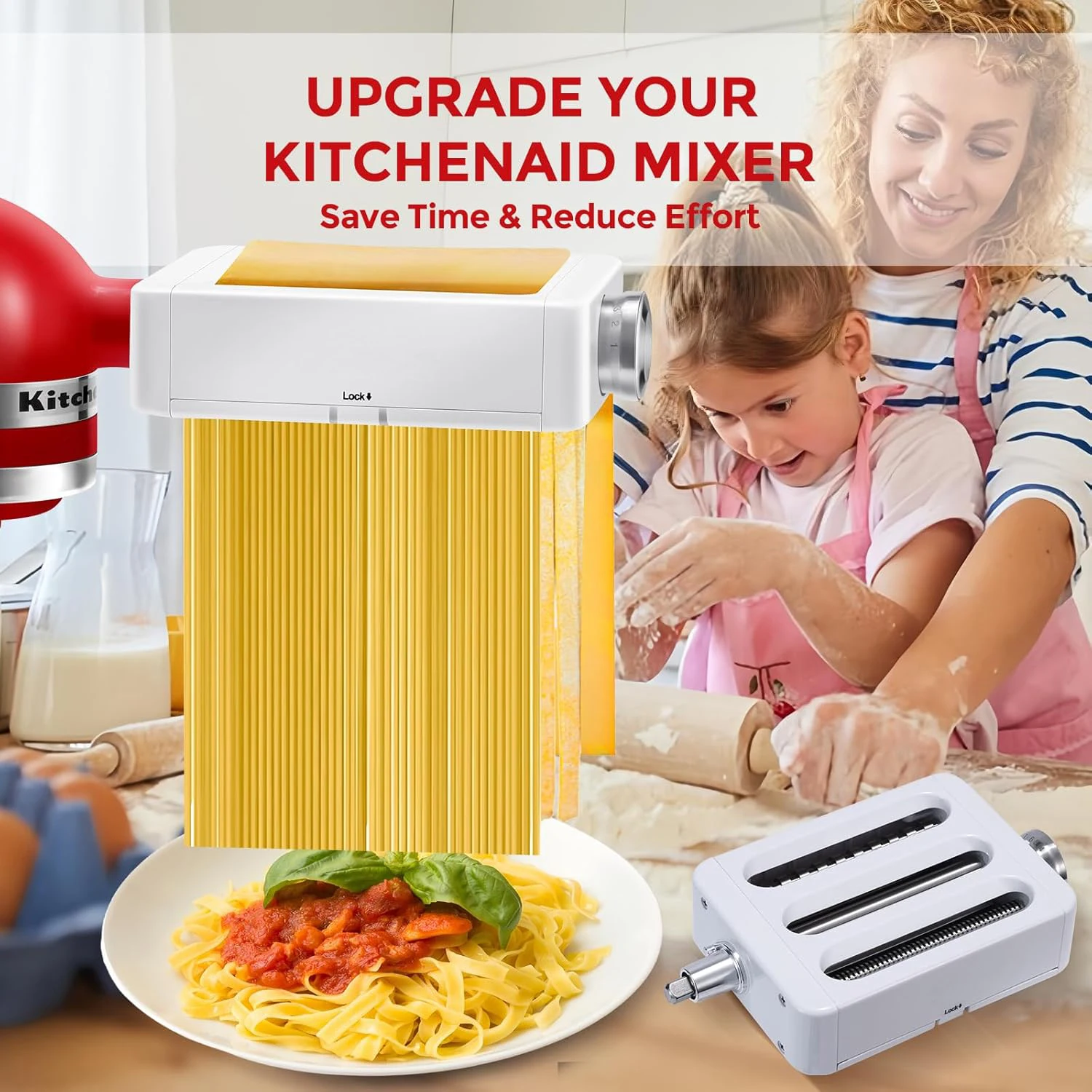 Accessoire de machine à pâtes 3 en 1 pour batteur sur socle KitchenAid