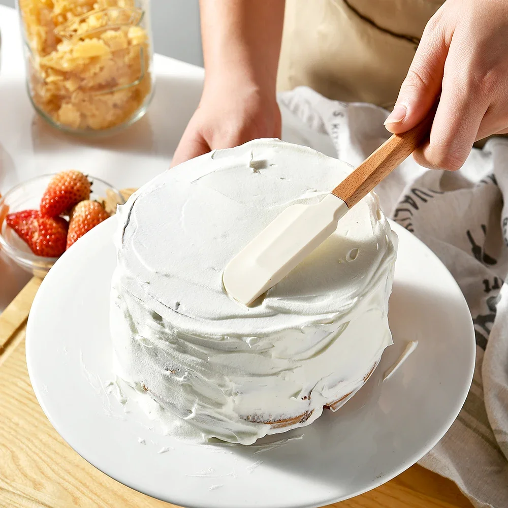 Spatule à crème en Silicone blanc
